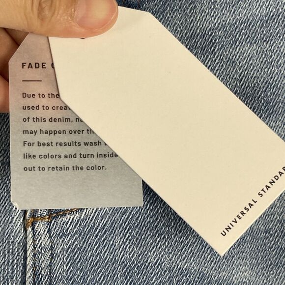 Universal Standard Straight Jeans Womens 14 Lightwash High Rise Faded NWT - Picture 10 of 16